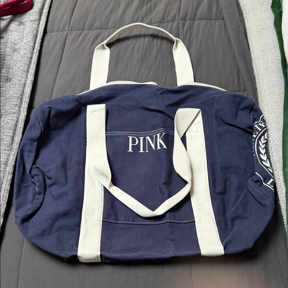 Victoria's Secret Navy and White Tote Bag